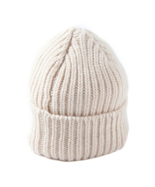 Maison Kitsune（メゾンキツネ）の「RIBBED HAT（帽子・メンズ・ホワイト系/ネイビー・U）」の6枚目の写真