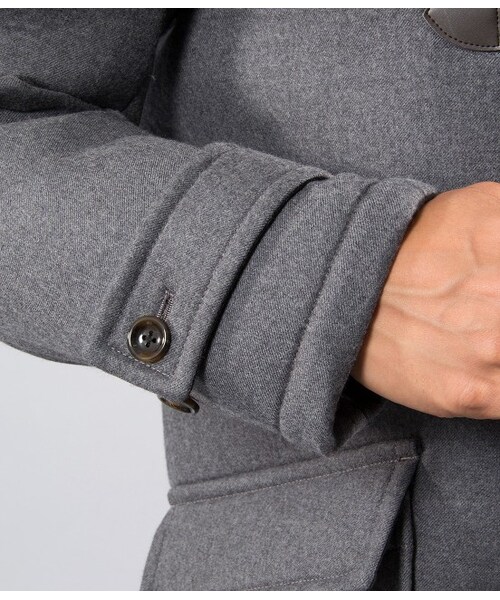 JUNMEN（ジュンメン）の「【先行受注】ボンディングメルトンダッフル（ジャケット/アウター・メンズ・グレー/ネイビー・M/L/L1）」の8枚目の写真