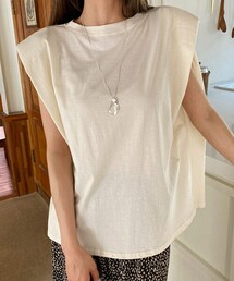 DHOLIC | ショルダーパッドTシャツ・全3色(Tシャツ/カットソー)