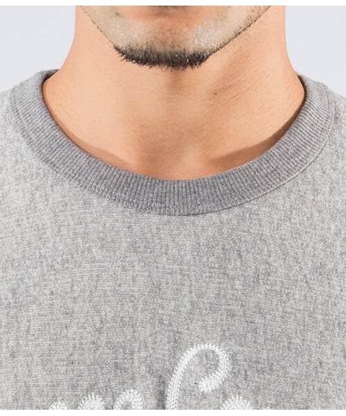 JUNMEN（ジュンメン）の「ステッチロゴスウェット（トップス・メンズ・グレー/ネイビー・S/M/L）」の6枚目の写真