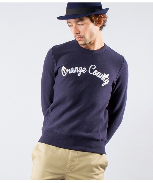 JUNMEN（ジュンメン）の「ステッチロゴスウェット（トップス・メンズ・グレー/ネイビー・S/M/L）」の2枚目の写真