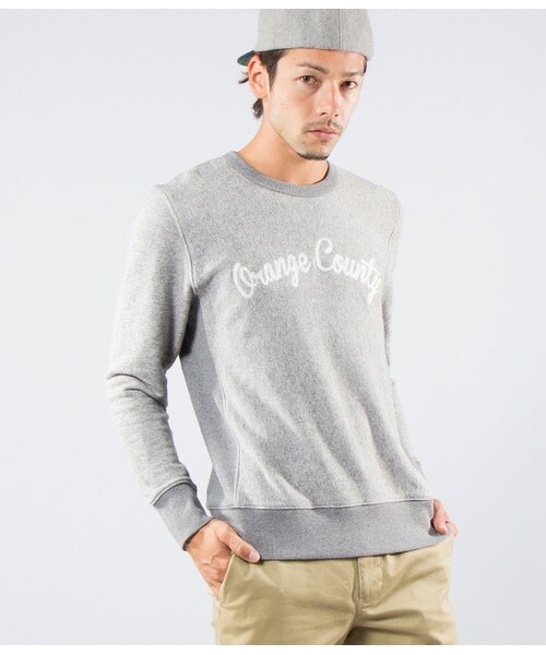 JUNMEN（ジュンメン）の「ステッチロゴスウェット（トップス・メンズ・グレー/ネイビー・S/M/L）」の3枚目の写真