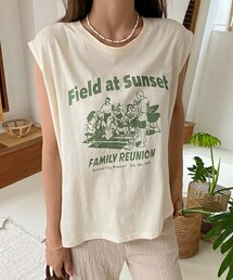 DHOLIC | プリントフレンチスリーブTシャツ・全4色(Tシャツ/カットソー)