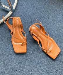 DHOLIC（ディーホリック）の「クロコ調フラットサンダル・全4色（サンダル）」