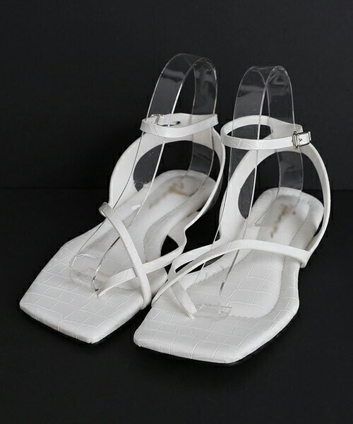 DHOLIC(ディーホリック)の「クロコ調フラットサンダル・全4色(サンダル・レディース・ブラウン/グリーン/ホワイト/ブラック・230/235/240/245/250)」の2枚目の写真