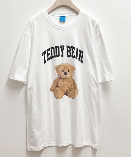 DHOLIC STYLE（ディーホリックスタイル）の「[naturalmind] TEDDYBEARプリントTシャツ（Tシャツ/カットソー・レディース・グレー/ブルー/ホワイト・FREE）」の2枚目の写真