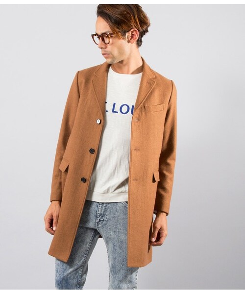 JUNRED（ジュンレッド）の「【先行受注】メルトンチェスターコート（ジャケット/アウター・メンズ・キャメル/ネイビー/ブルー・0/1/2）」の2枚目の写真