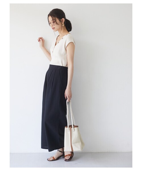 Green Parks(グリーンパークス)の「≪USED≫・SUGAR SPOON 2wayフレンチコットンニット(トップス・アイボリー/チャコールグレー/ブラック/モカ/ブラウン/ライトカーキ・F)」の5枚目の写真