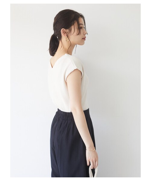 Green Parks(グリーンパークス)の「≪USED≫・SUGAR SPOON 2wayフレンチコットンニット(トップス・アイボリー/チャコールグレー/ブラック/モカ/ブラウン/ライトカーキ・F)」の8枚目の写真