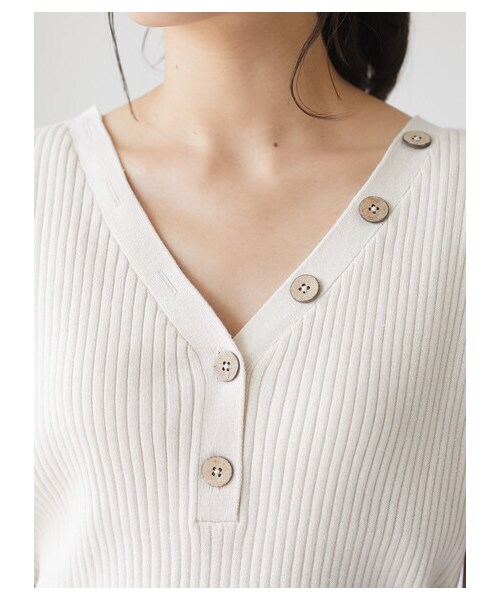 Green Parks(グリーンパークス)の「≪USED≫・SUGAR SPOON 2wayフレンチコットンニット(トップス・アイボリー/チャコールグレー/ブラック/モカ/ブラウン/ライトカーキ・F)」の10枚目の写真