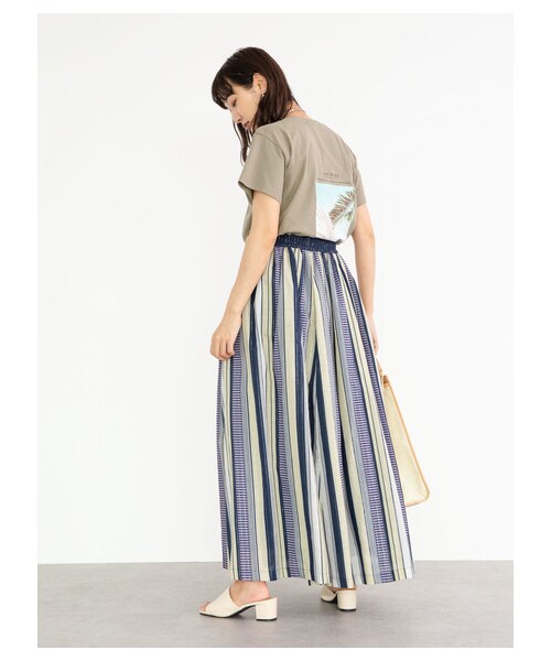 Green　Parks（グリーンパークス）の「・ELENCARE DUE マルチストライプスカート（スカート・チャコールグレー/ネイビー/パープル・F）」の8枚目の写真