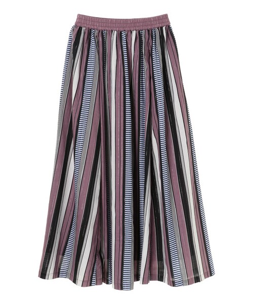 Green　Parks（グリーンパークス）の「・ELENCARE DUE マルチストライプスカート（スカート・チャコールグレー/ネイビー/パープル・F）」の21枚目の写真