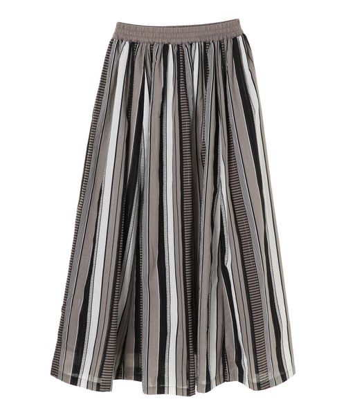 Green　Parks（グリーンパークス）の「・ELENCARE DUE マルチストライプスカート（スカート・チャコールグレー/ネイビー/パープル・F）」の19枚目の写真