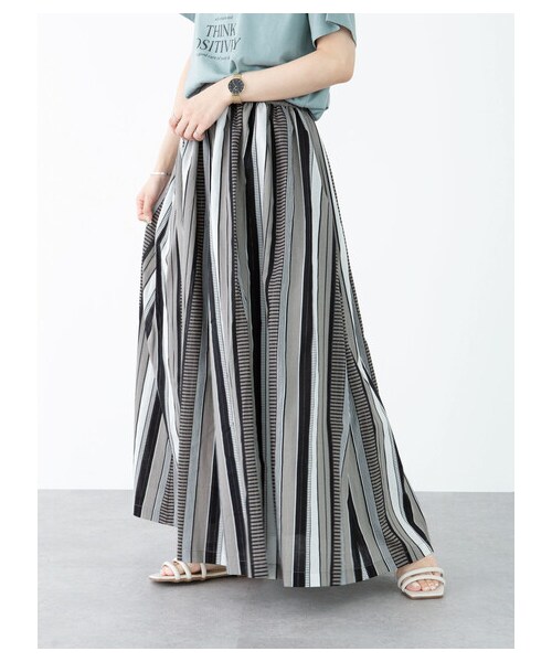 Green　Parks（グリーンパークス）の「・ELENCARE DUE マルチストライプスカート（スカート・チャコールグレー/ネイビー/パープル・F）」の22枚目の写真
