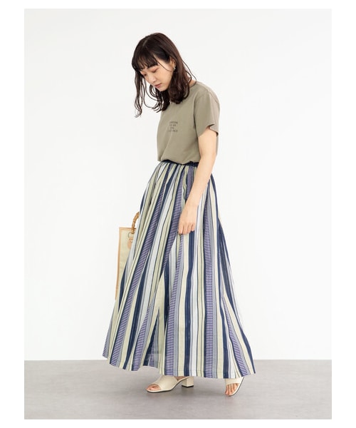 Green　Parks（グリーンパークス）の「・ELENCARE DUE マルチストライプスカート（スカート・チャコールグレー/ネイビー/パープル・F）」の9枚目の写真