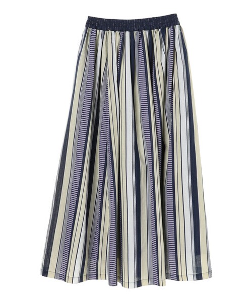 Green　Parks（グリーンパークス）の「・ELENCARE DUE マルチストライプスカート（スカート・チャコールグレー/ネイビー/パープル・F）」の15枚目の写真