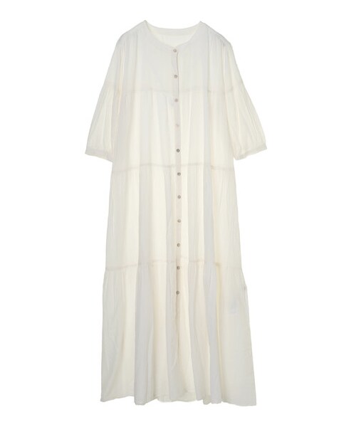 earth music&ecology（アースミュージックアンドエコロジー）の「ティアードワンピース（ワンピース/ドレス・オフホワイト/ブラック/サックスブルー/ピンクベージュ/エクリュ・F）」の12枚目の写真