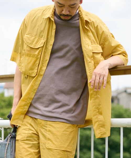 CIAOPANIC TYPY（チャオパニックティピー）の「【動画説明付き】製品染エアテックフィッシングシャツ（シャツ/ブラウス・メンズ・ゴールド/オレンジ/チャコールグレー・S/M/L）」の3枚目の写真