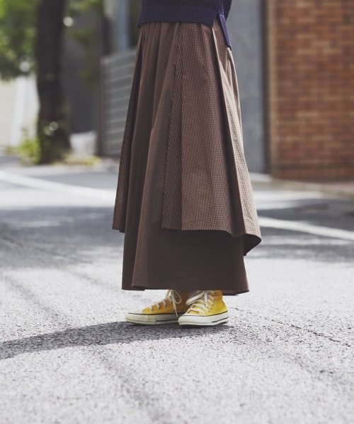 studio CLIP（スタディオクリップ）の「《kazumiさんコラボ》自由着回しスカート（スカート・ブラックギンガム/グリーンギンガム/ブラウンギンガム・M/L）」の13枚目の写真