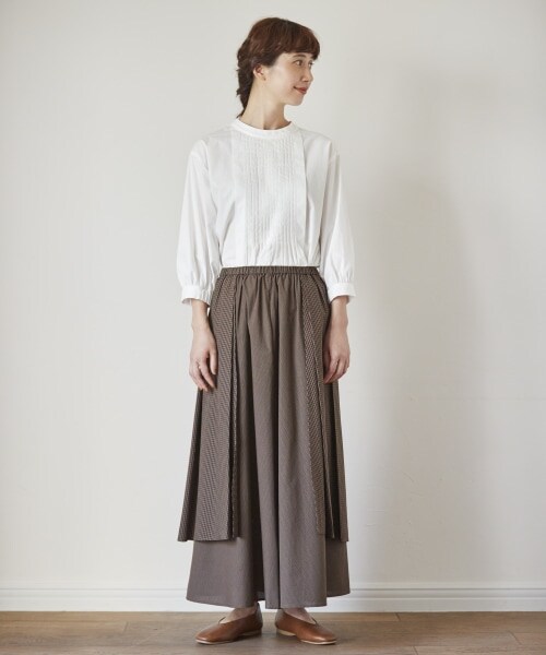 studio CLIP（スタディオクリップ）の「《kazumiさんコラボ》自由着回しスカート（スカート・ブラックギンガム/グリーンギンガム/ブラウンギンガム・M/L）」の15枚目の写真