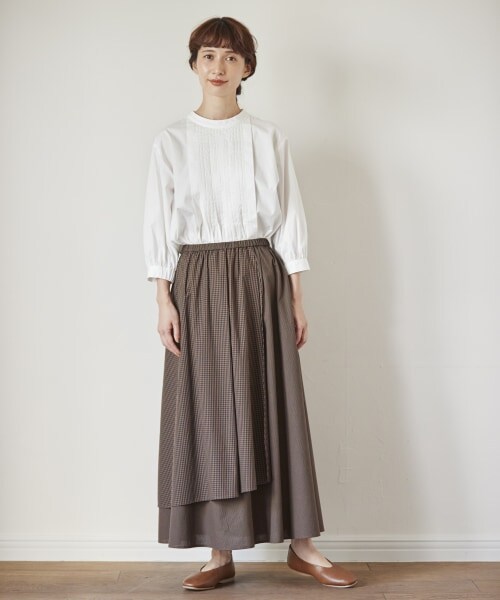 studio CLIP（スタディオクリップ）の「《kazumiさんコラボ》自由着回しスカート（スカート・ブラックギンガム/グリーンギンガム/ブラウンギンガム・M/L）」の14枚目の写真