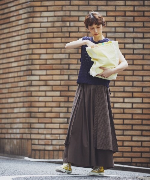 studio CLIP（スタディオクリップ）の「《kazumiさんコラボ》自由着回しスカート（スカート・ブラックギンガム/グリーンギンガム/ブラウンギンガム・M/L）」の11枚目の写真