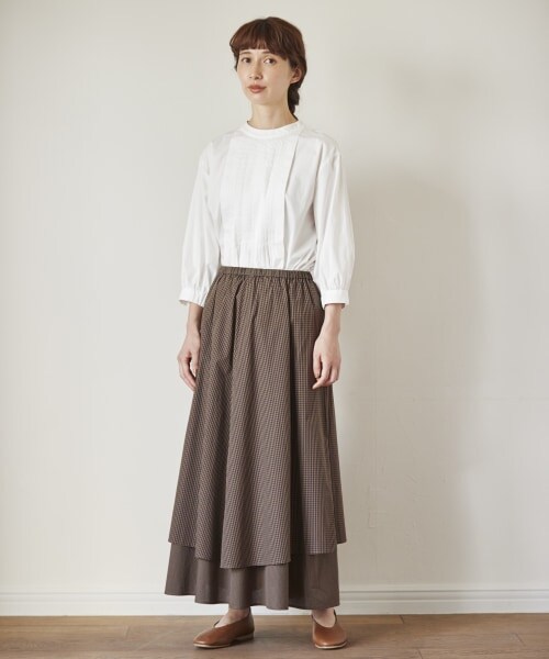 studio CLIP（スタディオクリップ）の「《kazumiさんコラボ》自由着回しスカート（スカート・ブラックギンガム/グリーンギンガム/ブラウンギンガム・M/L）」の16枚目の写真