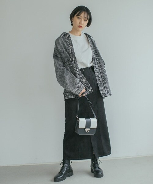 PAGEBOY(ページボーイ)の「モンスターGジャン(ジャケット/アウター・ブラックケミカル/グレージュ/パープルケミカル・F)」の8枚目の写真