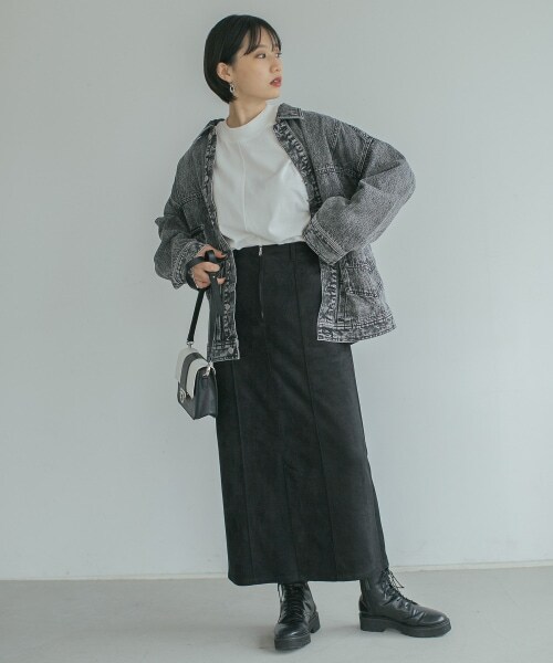 PAGEBOY(ページボーイ)の「モンスターGジャン(ジャケット/アウター・ブラックケミカル/グレージュ/パープルケミカル・F)」の5枚目の写真