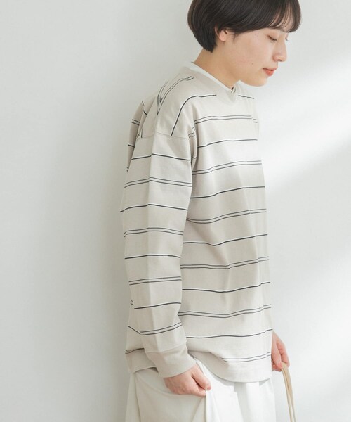 FORK&SPOON（フォークアンドスプーン）の「FORK&SPOON ランダムボーダーロングスリーブTシャツ（その他・レディース・IVORY/CHARCOAL・one）」の5枚目の写真