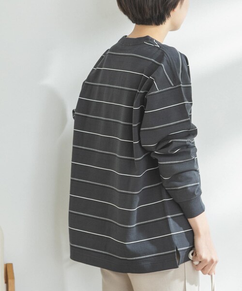 FORK&SPOON（フォークアンドスプーン）の「FORK&SPOON ランダムボーダーロングスリーブTシャツ（その他・レディース・IVORY/CHARCOAL・one）」の18枚目の写真