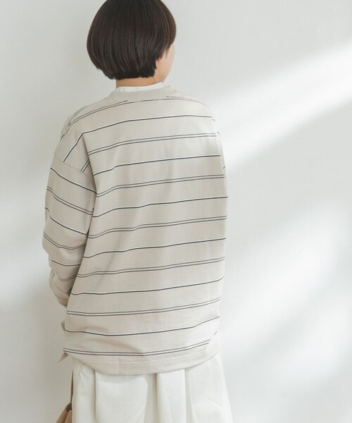 FORK&SPOON（フォークアンドスプーン）の「FORK&SPOON ランダムボーダーロングスリーブTシャツ（その他・レディース・IVORY/CHARCOAL・one）」の8枚目の写真