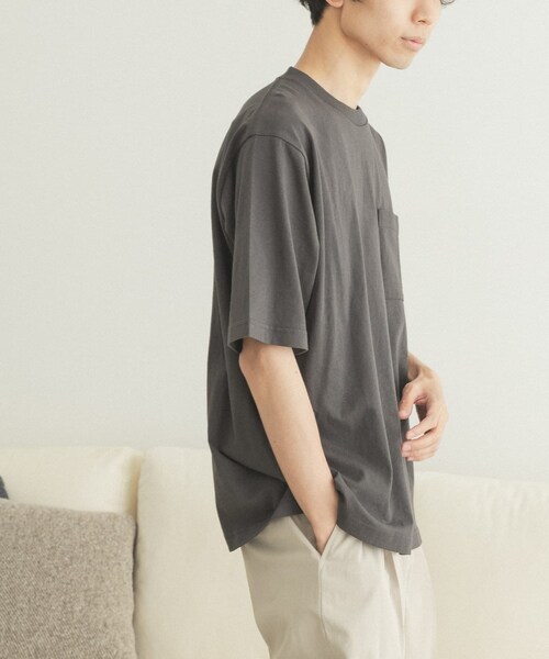 FORK&SPOON(フォークアンドスプーン)の「FORK&SPOON オーガニックコットン刺繍ロゴTシャツ(その他・メンズ・OFF/CHARCOAL・4/5)」の11枚目の写真