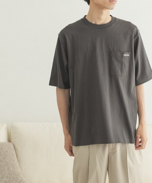 FORK&SPOON(フォークアンドスプーン)の「FORK&SPOON オーガニックコットン刺繍ロゴTシャツ(その他・メンズ・OFF/CHARCOAL・4/5)」の10枚目の写真