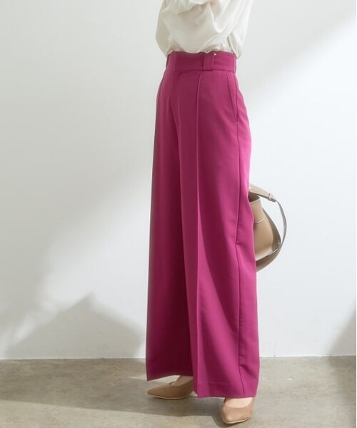 VIS(ビス)の「ドライギャバワイドパンツ(パンツ・レディース・ブラウン系/パープル/ブラック・S/SS/M)」の3枚目の写真