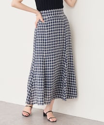 natural couture | 【WEB限定カラー有り】長さ変えられる秋色シアーチェックマーメイト(スカート)