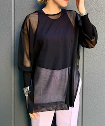 SHENERY | バックVシアーニットプルオーバー(ニット/セーター)