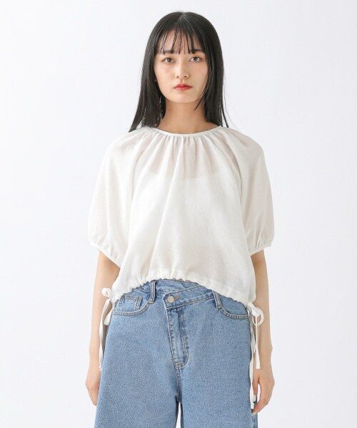 ALAND（エーランド）の「3.3Field Trip／ドロストHEM半袖プルオーバー（トップス・ブラック()/アイボリー()・FREE）」の8枚目の写真