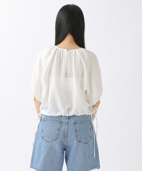 ALAND（エーランド）の「3.3Field Trip／ドロストHEM半袖プルオーバー（トップス・ブラック()/アイボリー()・FREE）」の10枚目の写真