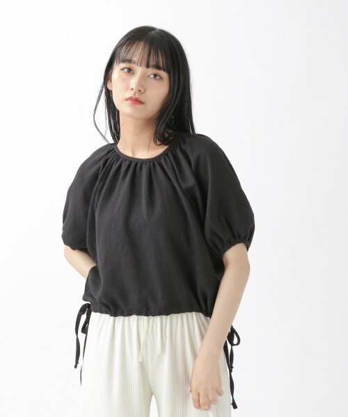 ALAND（エーランド）の「3.3Field Trip／ドロストHEM半袖プルオーバー（トップス・ブラック()/アイボリー()・FREE）」の4枚目の写真