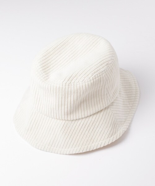 Heather（ヘザー）の「アソートバケットハット（帽子・ホワイトレザー/ホワイトコーデュロイ/ブラックレザー/ブラックコーデュロイ・ONESIZE）」の6枚目の写真