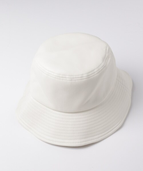 Heather（ヘザー）の「アソートバケットハット（帽子・ホワイトレザー/ホワイトコーデュロイ/ブラックレザー/ブラックコーデュロイ・ONESIZE）」の5枚目の写真