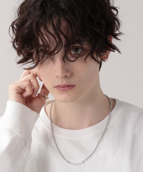 RAGEBLUE（レイジブルー）の「＜一部店舗限定＞パール/チェーンコンビネックレス（アクセサリー・シルバー系・ONE SIZE）」の4枚目の写真