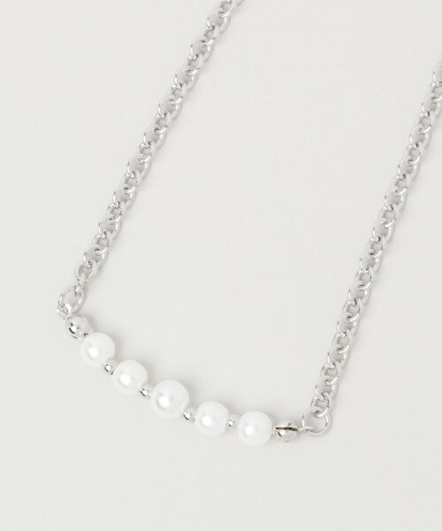 RAGEBLUE（レイジブルー）の「＜一部店舗限定＞パール/チェーンコンビネックレス（アクセサリー・シルバー系・ONE SIZE）」の7枚目の写真