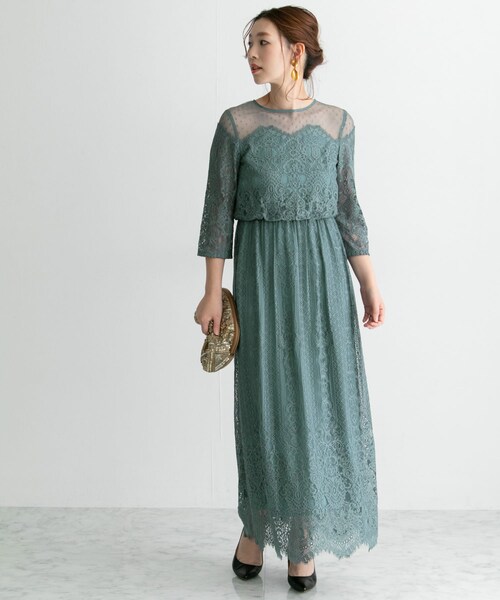 チュールパネルレース ドレス アダムエロペ♡チュール×パネルレースドレス