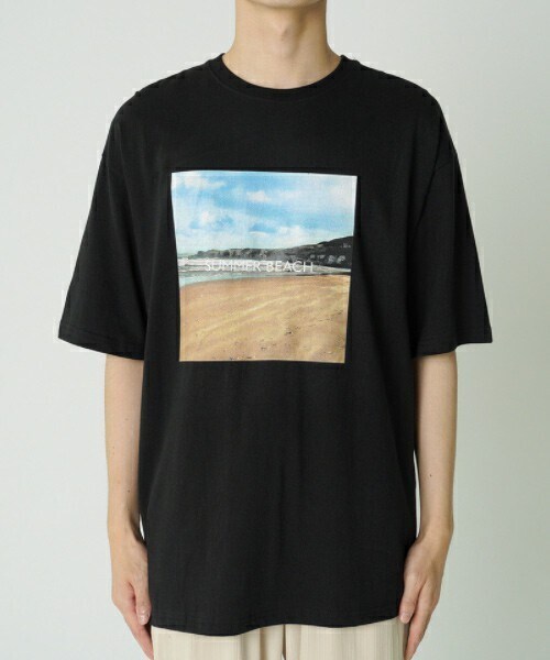 D'MENS by DHOLIC(ディーメンズ)の「サマービーチTシャツ(Tシャツ/カットソー・メンズ・ホワイト/ブラック/グレー・ONESIZE)」の2枚目の写真