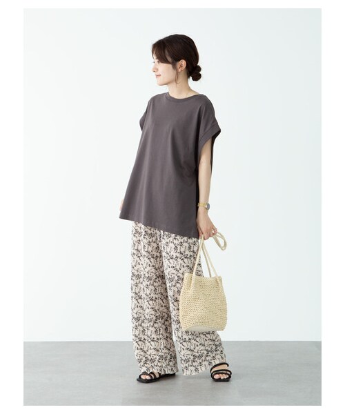 Green　Parks（グリーンパークス）の「・RAY CASSIN フラワーptプリーツパンツ（パンツ・オフホワイト/ブラック・F）」の5枚目の写真