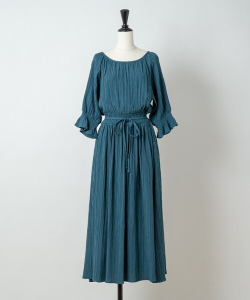 Rewde（ルゥデ）の「シャーリングワッシャーワンピース（1R05-07226）（ワンピース・レディース・ピンク/ブラック/グリーン・M/S）」の3枚目の写真
