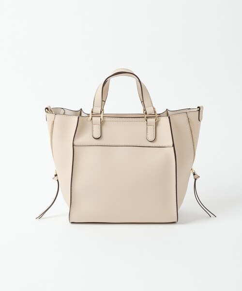 Rewde（ルゥデ）の「【2WAY】 サイドファスナー付きショルダーバッグ（1R18-BA1405）（ショルダーバッグ・レディース・ホワイト/ブラック/ベージュ・F）」の3枚目の写真