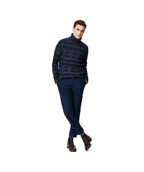 GANT Rugger（ガントラガー）の「R. HORIZONTAL CABLE ROLLER タートルネックニット（その他・メンズ・NAVY・XS/S/M/L/XL/2XL）」の4枚目の写真